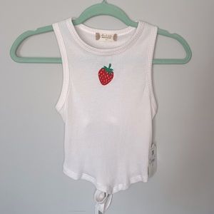 White halter top with strawberry